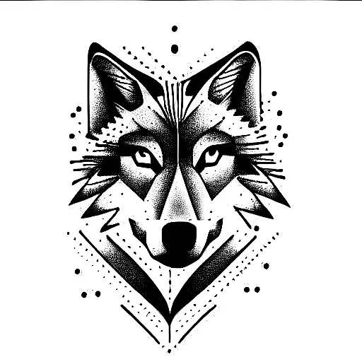 Lined Wolf Face
