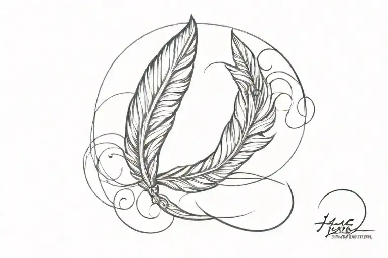 Infinity Tattoo With Feather