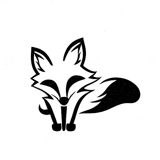 Fox Laying Low To Ground Tail Raised