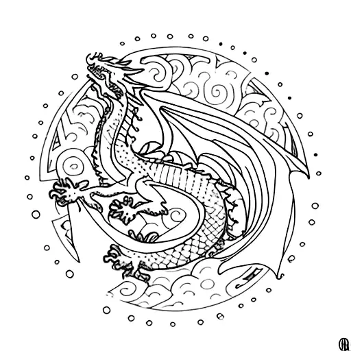 Dragon Around Tree Of Life