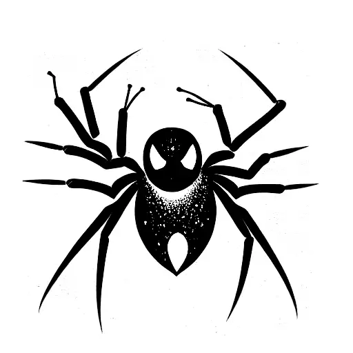 Shoulder Tattoo Of Emo Spiderwebs With A Spider Hanging Off That Has A Big Mustache