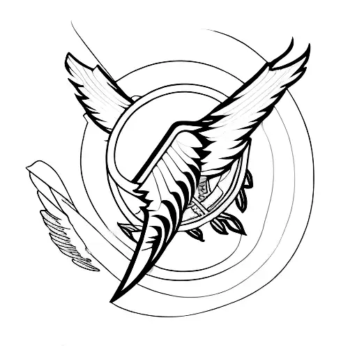 A Sword With A Wing On Its Side