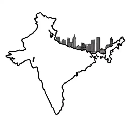 India Combined With North Carolina And Part Of New York Skyline