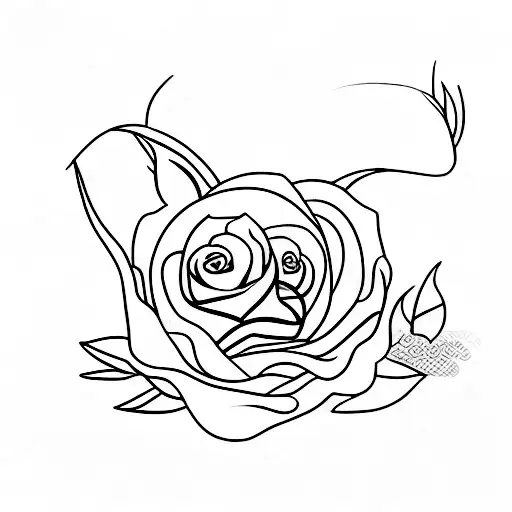 A Cat Resting On A Leaf From A Rose Stem