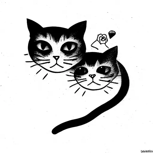 Show A Blind Black Tomcat Sitting Together With A Half-blind Cat