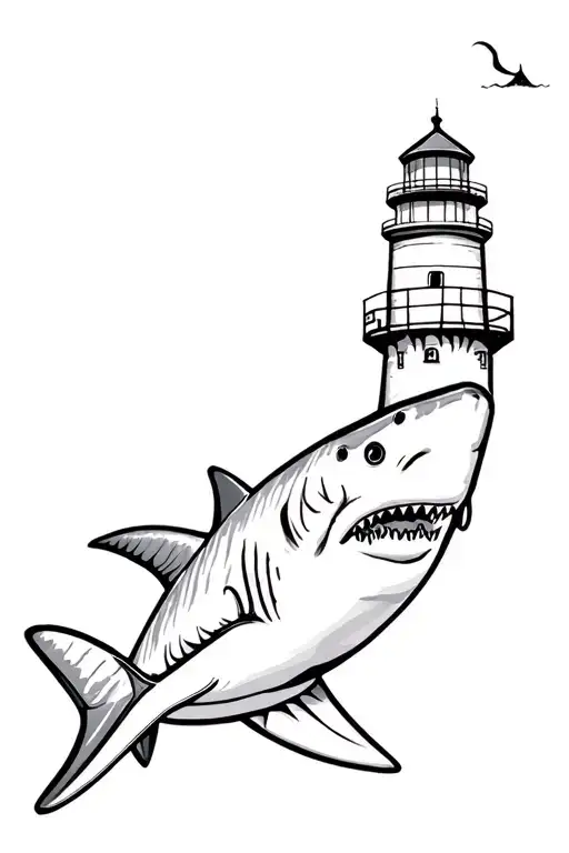 Light House Shark Swimming