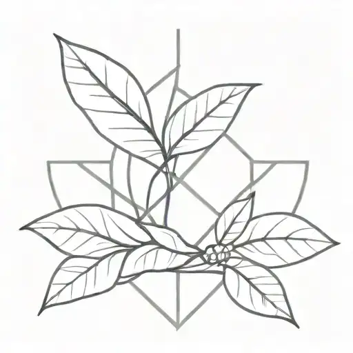 Coffee Plant Intertwined With A Geometric Mandala