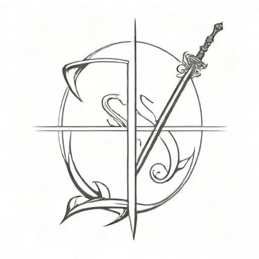 Sunrise With The Letter S And Sword