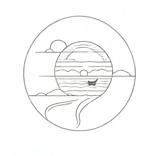 Child Loss Sun Rising Over Lake Scene