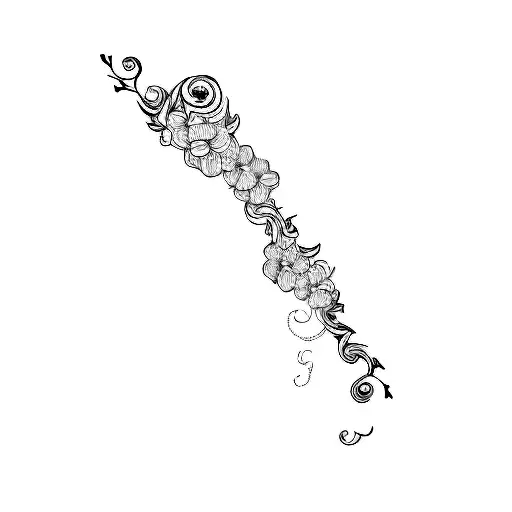 A Black Drawing Of A Black And White Drawing Of A Black And White Drawing Of Swirls And Flowes