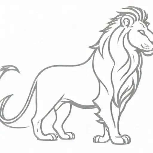 Incorporate A Lion Silhouette Into A Word Design That Represents Strength And Courage