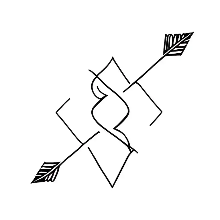 Arrow Zodiac Sign Intertwined