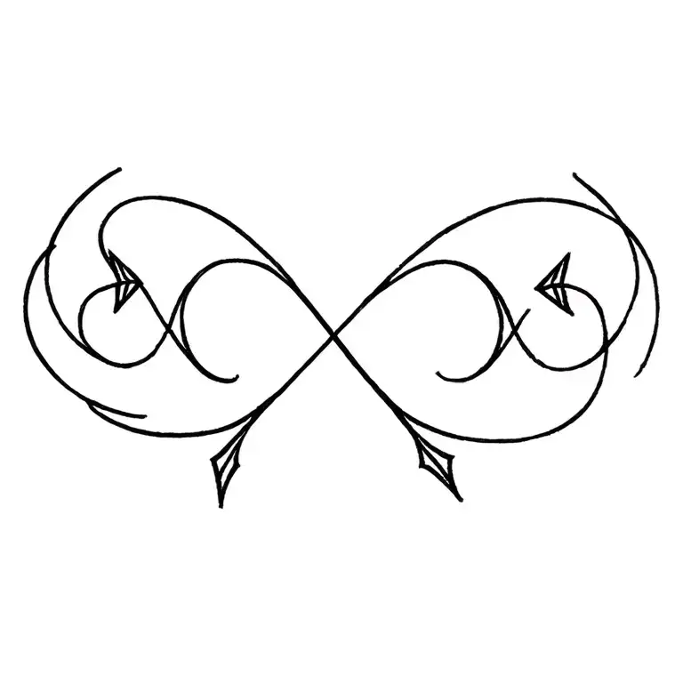 Arrow Zodiac Sign Intertwined Infinity Symbols