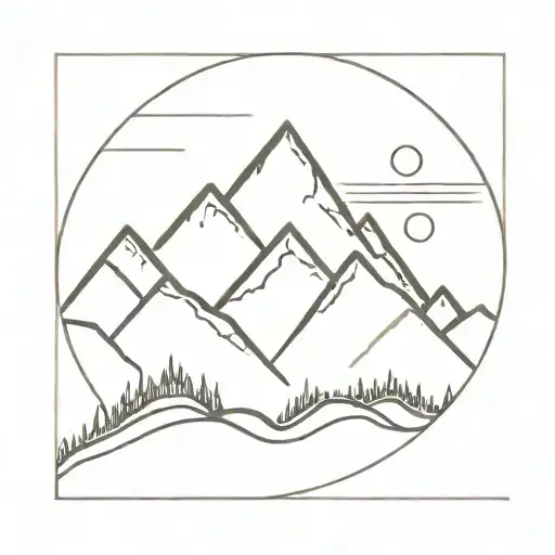 Sunrise Over Mountain With A Hidden S