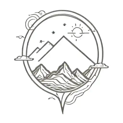 Sunrise Over Mountain With A Hidden S