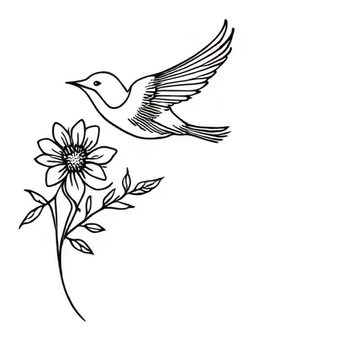 Accordion Flower Bird Flying