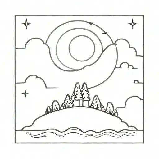 Peaceful Sun Rising Over Trees