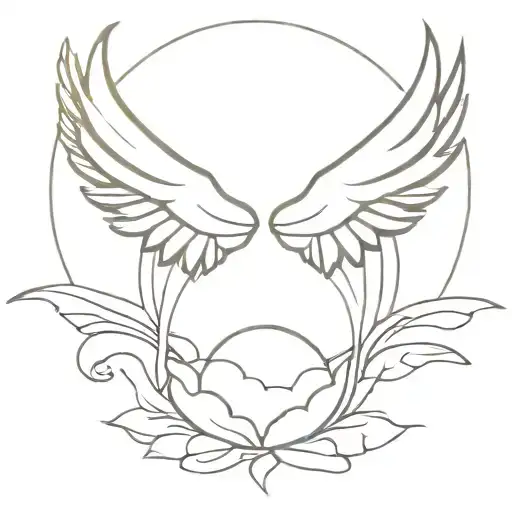 Peaceful Sun Rising Over Angel Wings Made