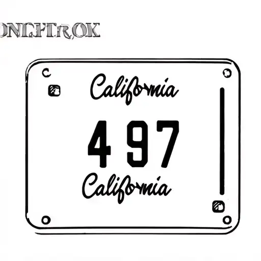 Dirt Bike Number Plate With California Written Near The Too And The 97 Below