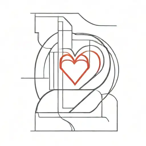 Roman Numeral 3 With Red Heart Outline Behind It