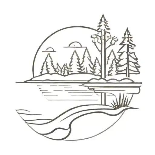 River And Trees Colors Sunset Over Lake