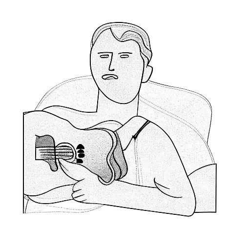 A Man With A Guitar And A Dog