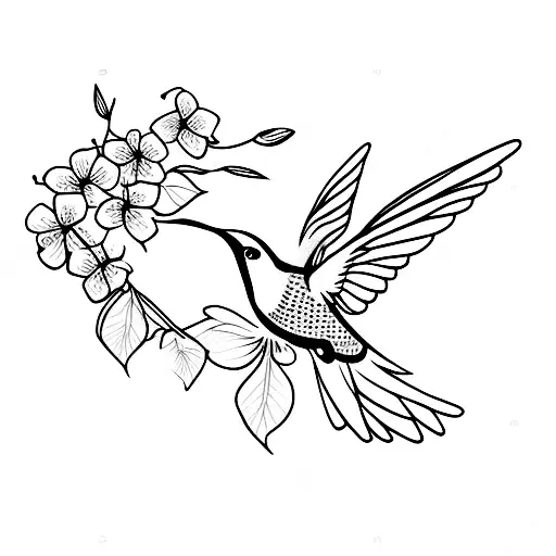 Hummingbird With Cherry Blossom