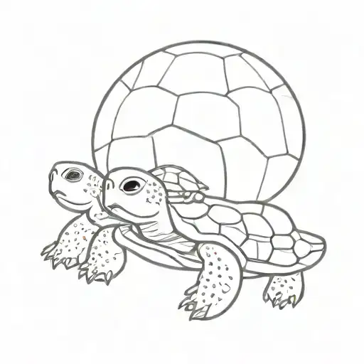 Turtle With Child Sitting On It