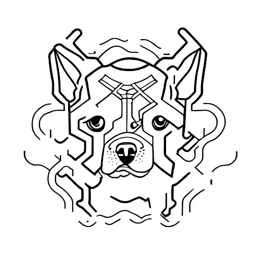 A Minimalist Tattoo Of A Film Strip Forming The Shape Of A Dog