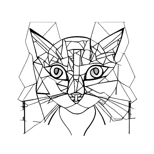 Architectural Sketch Of A Cat