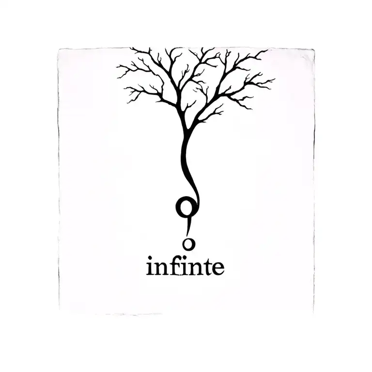 A Poison Tree Growing From The Word 'Infinite' Written With A Semicolon