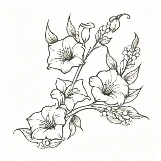 Morning Glory And Lily Of The Valley Flowers