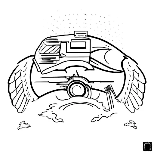 Abstract Representation Of A Car Transforming Into A Guardian Angel In Memory Of Dad