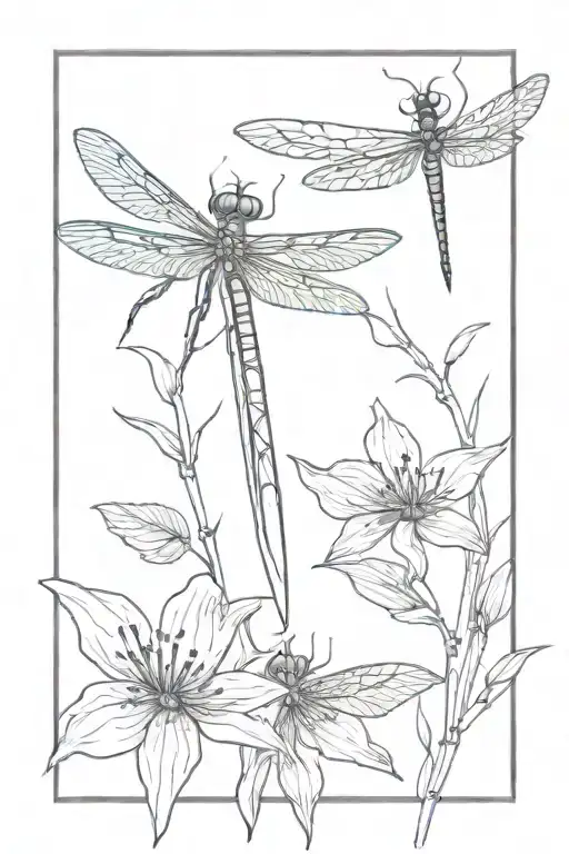 Dragonfly And Spiderlily Hunter's Knives
