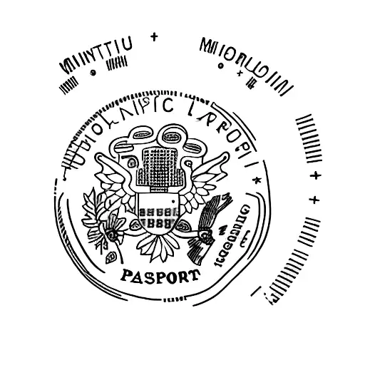 A Minimalist Tattoo Of A Passport With A Stamp From Each Country Visited