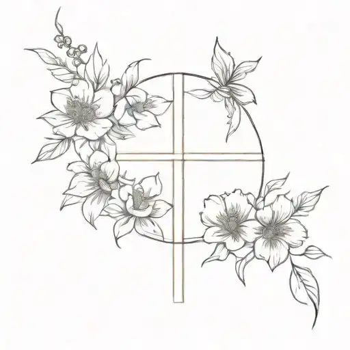 Cross And Birth Flowers