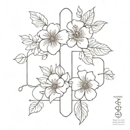 Cross And Birth Flowers