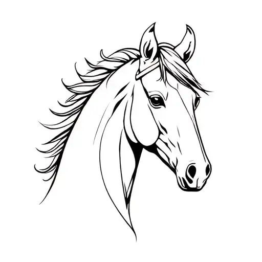 Horse Head Tattoo Simple