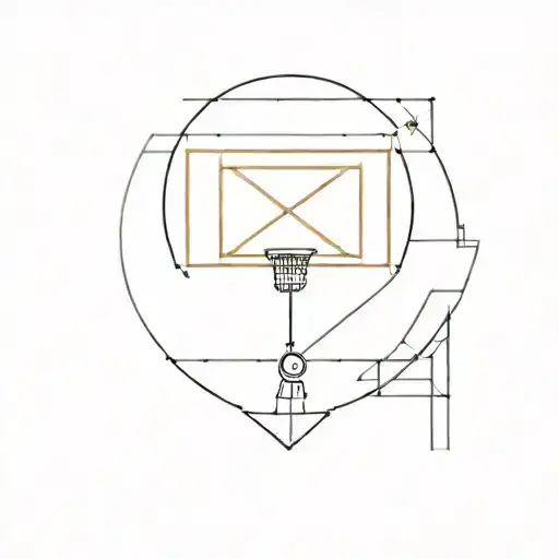 A Minimalist Geometric Design Incorporating Elements Of A Football Field And A Goal Post