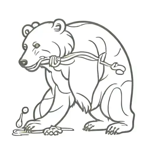 Bear Eating Honey