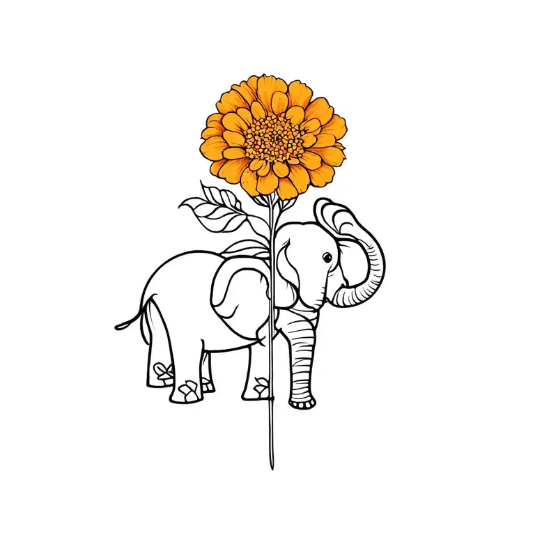 A Marigold And An Elephant