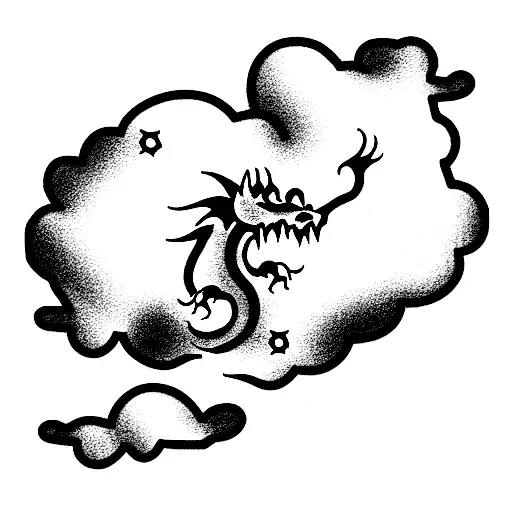 Evil Dragon In The Clouds