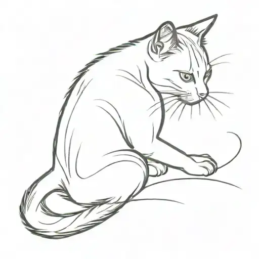 Cat Stretching Towards