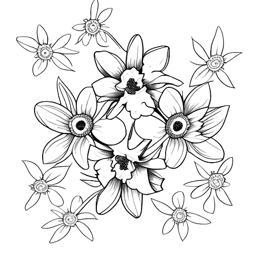 Daffodil And Daisy Intertwined