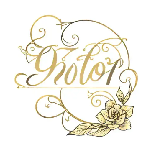 1907 Lettering Tattoo In Yellow