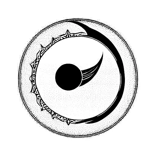 Vertical Pattern With A Half Moon In Buddhist Style