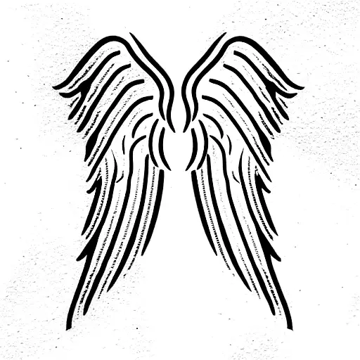 Angel Wings With Cursive