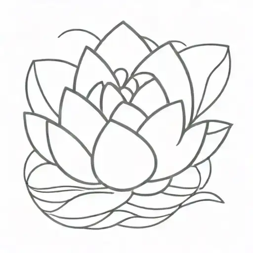 Lotus Flower In The Middle Of Sea Waves Crashing In The Background