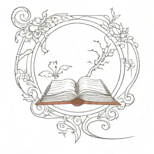 Fantasy Book Themed Tattoo Design