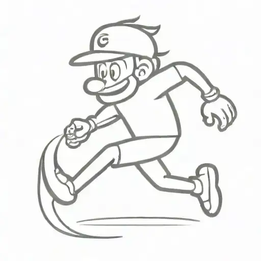 A Running Cartoon Character